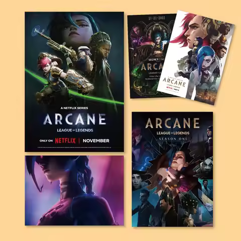 Arcane Frameless Canvas Poster HD Game Art Jinx Vi Classic Scene Peripheral Bedroom Gaming Room Wall