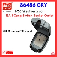 (SG Seller) MK 86486 GRY Masterseal Compact Weatherproof Switch Socket Outlet 13A IP66