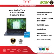 Acer Aspire Vero AV14-52P-58H1 Laptop (Marianna Blue) | i5-1335U | 8GB LPDDR4X RAM | 512GB SSD | 14'