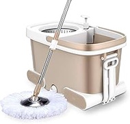 Rotating Mop to Increase Thickening Bucket Free Hand Washing Home Top Automatic Tow Dry Wet Dual-use Automatic Drying (Color : Brown) Anniversary