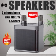 Karaoke Set Wireless Microphone Portable Bluetooth Speaker KTV System Machine with 2 Microphone Home