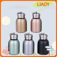LIAOY Stainless Steel Water Bottle, Round Solid Color Slim Insulated Thermal Water Bottle, Portable Leak Proof Sports Hot Cold Water Bottle