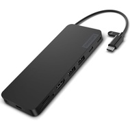 Lenovo USB-C Slim Travel Dock, 8 Ports, Up to 65W PD Pass Through, Integrated USB-C Cable, 4K Displa
