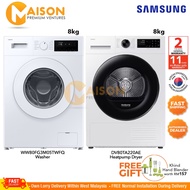 [Combo] Samsung Inverter Front Load Washer 8KG WW80FG3M05TWFQ + Samsung Heatpump Dryer 8KG