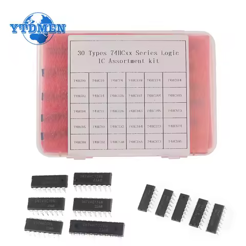 30PCS 74HC Logic ICs Integrated Circuits Electronic Kit 74HC00 74HC02 74HC04 74HC05 74HC08 74HC10 74