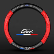 Bọc Vô Lăng Ô Tô Bằng Da Sợi Carbon Cho Ford Party Focus MK2 3 Fiesta MK7 Mondeo MK4 MK5 Ecosport Ra
