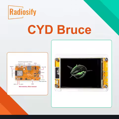 CYD Bruce ESP32 2.8 Inch Touch Display Bruce Firmware WiFi BLE GPS NFC RF Compatible Acrylic Case