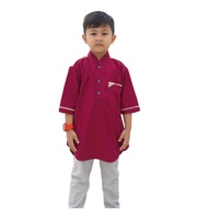 Kurta Anak Laki-Laki Toyobo Fodu Motif Etnik Bahan Kain Poliester Warna Cerah