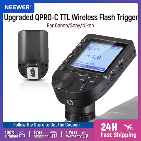 NEEWER Upgraded QPRO-C TTL Wireless Flash Trigger Compatible with Canon Customizable Functions for Q
