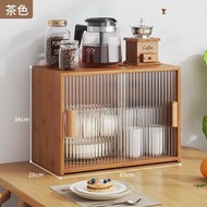 楠竹實木傢俱 廚櫃 茶杯架 多層收納櫃【45cm+推拉門】茶色#H099028465