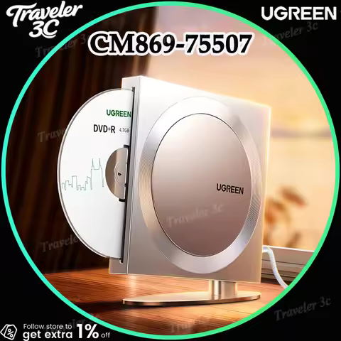 NEW UGREEN CM869 Slot In External Dvd Drive Usb Portable Cd Dvd Burner Optical Drive Player For Lapt