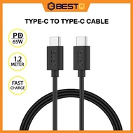 Budi Type C to Type C Cable PD 65W Fast Charging USB C Cable