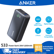 Anker 533 Power Bank 30W 9800mAh with 2 Type C Ports and 1 USB A integrated LED Display