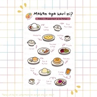Makan Apa Hari Ni? Edisi: Breakfast a la Hotel. Decorative Food Sticker for Journal, Planner and Dia