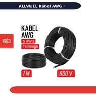 ALLWELL AWG Silicone Cable Extra Soft Temperature Resistant Wire 1M 5 AWG MU-5 Black