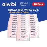 Aiwibi Baby Koala Wet Wipes (20's x 30Pack)