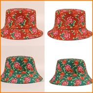 zong Fisherman Hat Western Cloche Style Vintage Rose Pattern Floral Bucket Hat