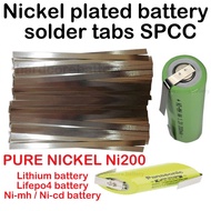 Pure Nickel Strip Soldering Tab SPCC for 18650 26650 21700 18500 32650 AA AAA Lithium Battery solar 
