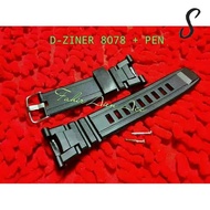 STRAP D-ZINER 8078 RUBBER STRAP WATCH D-ZINER 8078 WATCHTALI FREE PEN