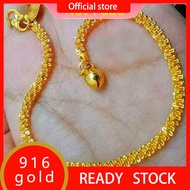 emas 916 original malaysia Rantai Tangan Emas 916 Original Lelong Gelang Tangan Perempuan Viral Murah Tangan Lelaki Rantai Tangan Cop 916 Korea Emas Bangkok Bracelet Birthday Gift for Women Fashion Jewellery Not Fade Gold  Malaysia Bracelet for Men