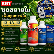 KGT ชุดขยายใบ ใบใหญ่ ใบเขียวเข้ม ต้นสมบูรณ์ พร้อมสะสมอาหาร 13-13-13 + วาคุ + การ์เตอร์ + เคจีมิกซ์