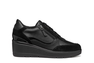 GEOX Ladies D Ilde Thick Soles Sneakers - Black D46RAA-05422-C9999F4