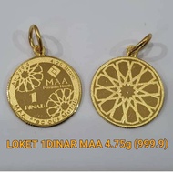 Loket 1 Dinar Emas 999(4.75g-100%Tulen) ~Ready Stock~