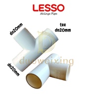 LESSO Tee Conduit dn 20mm PVC pipe fitting conduit electric pipe Tee 1/ 2 inch white