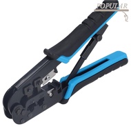 POPULAR Modular Crimping Tool, All-in-One 6 in 1 RJ45 Crimp Tool, Built-in Wire Cutter and Stripper 