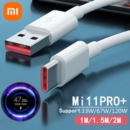 สายชาร์จเร็ว 6A USB Type C 1/2เมตร Xiaomi Original USB C Cable Charger Turbo Fast Charge 66W สำหรับโทรศัพท์ Mi12 11 9 8 6 X4 Pro NFC F3 M3 Redmi K40 OPPO R19 R17 Find X HUAWEI P30 P40 VIVOX50 X27 SAMSUNG S20 21 สาย Android