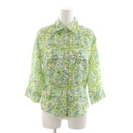 iBlues green Blouse Shirt silk blue Flower pattern Direct from Japan Secondhand