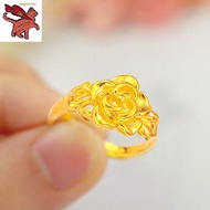แหวนทองคำแท้ครึ่งสลึง 1.9 กรัม แหวนดอกกุหลาบ ทองคำแท้ 96.5% ขายได้ จำนำได้ แหวนไม่ลอกดำ ของขวัญวันวาเลนไทน์
