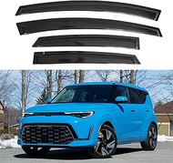 Window Visor Compatible with Kia Soul 2020-2024, Rain Guard Tape-On Extra Durable Sun Wind Air Side 