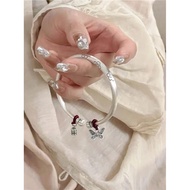 多福南瓜头纯银手镯女s999实心足银镯子银手镯送女友老婆生日礼物