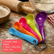 [5pcs] COLORFUL PLASTIC MEASURING SPOON Multipurpose Plastic Measuring Spoon 15ml 7.5ml 5ml 2.5ml 1m