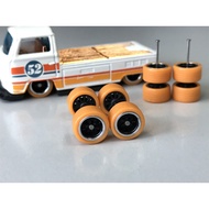 Z54 # Rubber wheels Tayar getah 1:64 Hot wheels BBS Black Orange Tires 10mm Short axle
