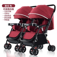 ST/♌Gundong Bear Baby Twin Stroller Stroller Children Can Lie and Sit Lightweight Folding Split Double Size Baby Car Two