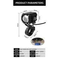 Motorcycle Driving Light 2PCS Dual-color White and Yellow Universal LED Work Light Square Waterproof