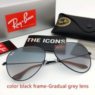 Ray·Ban Metal Flier Sunglasses Rb3025/3026 Gradient Black Green Frame Female Male