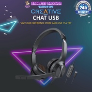 Creative Chat USB On-ear Headset with Swivel-to-mute Noise-cancelling Mic and SmartComms Kit