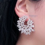 Neriza Jewelry/ ต่างหูออกงานเพชรสังเคราะห์ ประกายเทียบเท่าเพชรแท้ NE177