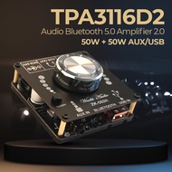 Wuzhi Audio Bluetooth 5.0 Amplifier 2.0 Channel 2x50W TPA3116D2 ReceiverAMP - 502H - Black