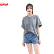 Toson AP999G52 gray cotton t-shirt, long fit, tiger print