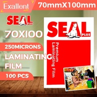 Laminating Film ID Size ( 70mm×100mm ) 250Micron 100Sheets SEAL Brand