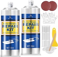 Fibreglass Repair Kit, Tile Repair Kit - 100 ml Waterproof Gel Coat Repair Set for Boats, Yachts, Ac