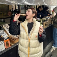 OH3D Outdoor functionality Fluffy ACg Embroidery Logo Two-tone color vest cotton-padded jacket, warm