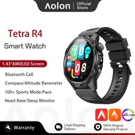 Aolon Tetra R4 Smart Watch 1.43" AMOLED Screen DIY Watch Face Bluetooth Call WA Read 100+ Sports Mod