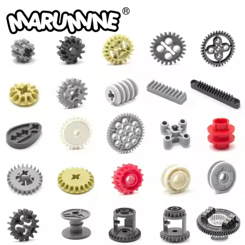 Marumine MOC Technology Gear Worm Rack Gearbox Car Crane Model DIY Blocks Bricks Accessories 32494 3