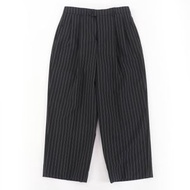 全新CELINE 2P519240M 羊毛棉條紋SKATER褲，Hedi Grimson 70 年代風格，黑色，36 碼，義大利製造