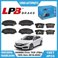 Honda Civic FC TCP Front/Rear Brake Pad LPB Semi Metallic